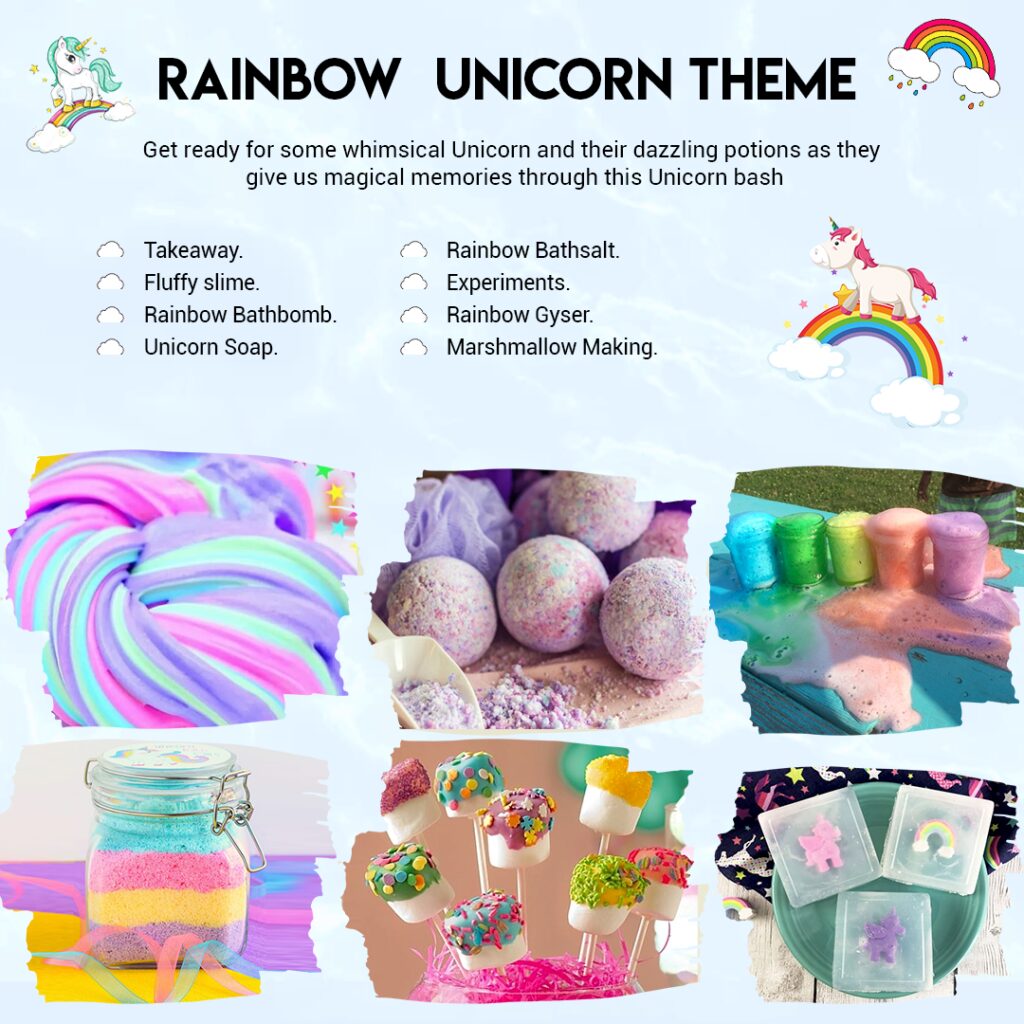 Rainbow Unicorn Theme Science Party