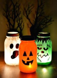 Mason Jar Ideas for Halloween instore activations, family days, carnivals and birthdays