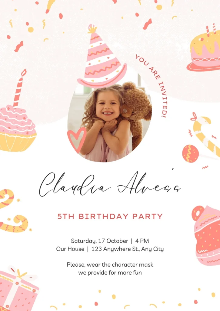 White Sand Playful Cute Kids Birthday Party Invitation Card instore activations, family days, carnivals and birthdays